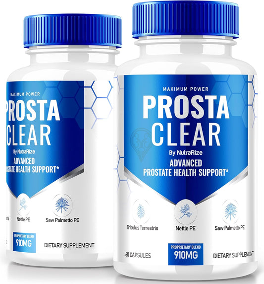 2 Pack NutraRize ProstaClear Capsules - Premium Prostate Health Supplement, All Natural Pills for Overall Wellness, 120 Capsules