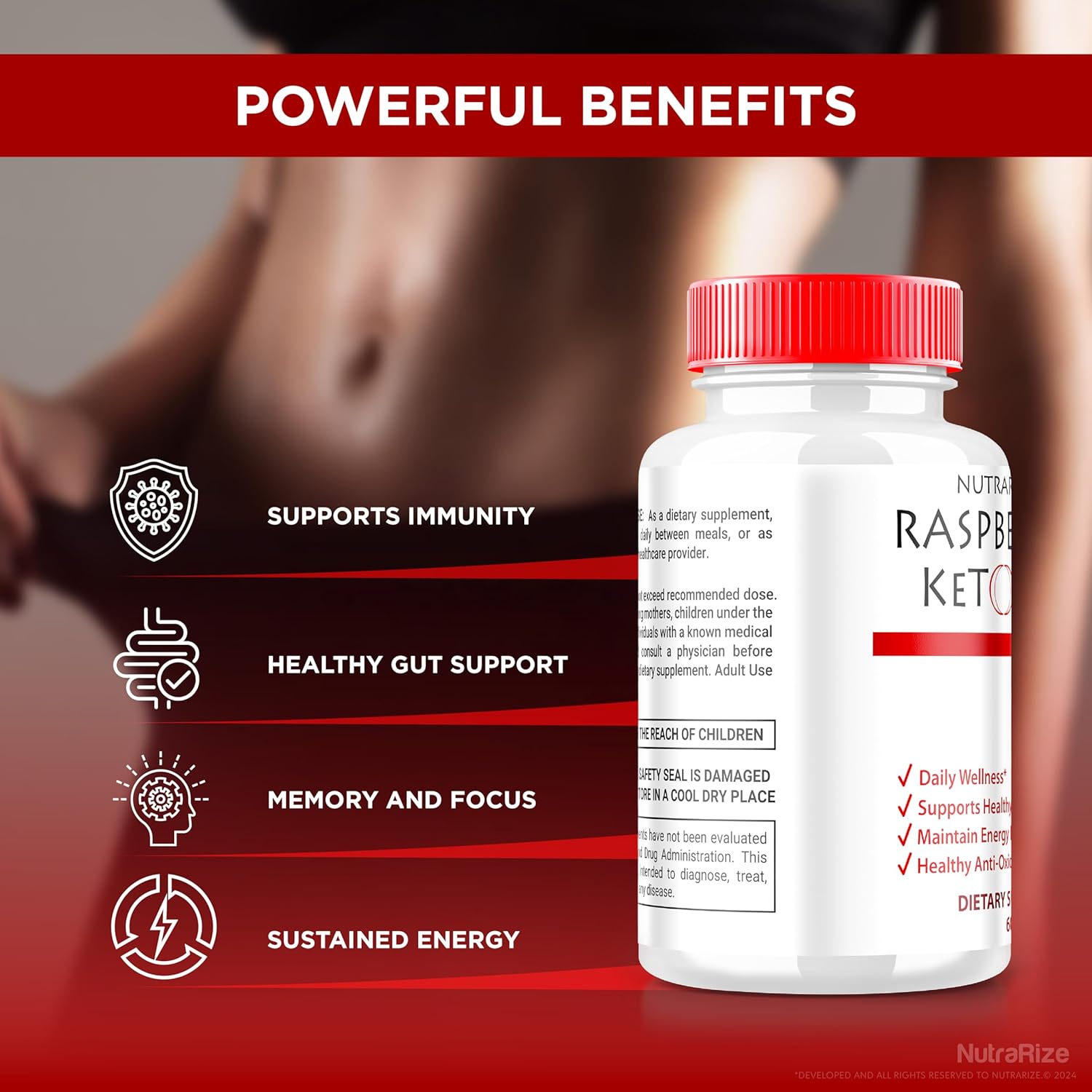 2 Pack NutraRize Raspberry Ketone Capsules - Official Weight Loss Supplement with 1200MG All-Natural Keto Formula for Unlocking Fitness Goals - 120 Capsules, Reviews Included