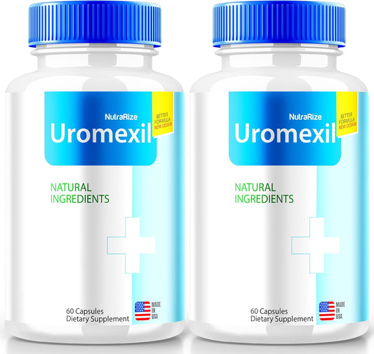 2 Pack NutraRize Uromexil Capsules - Premium Prostate Health Formula, All-Natural Supplement for Control and Overall Wellness - 120 Capsules