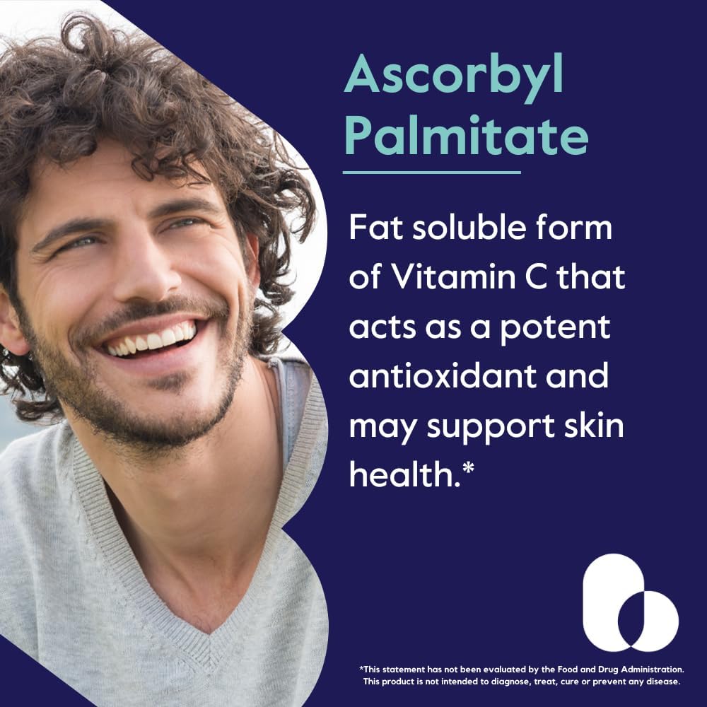 2-Pack of BESTVITE Ascorbyl Palmitate 500mg Vegetarian Capsules - Pure Formula with No Stearates, Fillers, or Flow Agents
