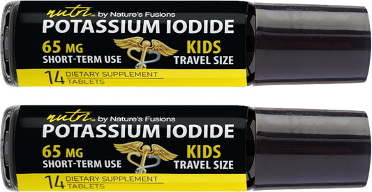 2 Pack of Nature's Fusions Nutri Potassium Iodide Tablets 65mg - Kids Travel Size - YODO Naciente Ki Pills - 28 Tablets