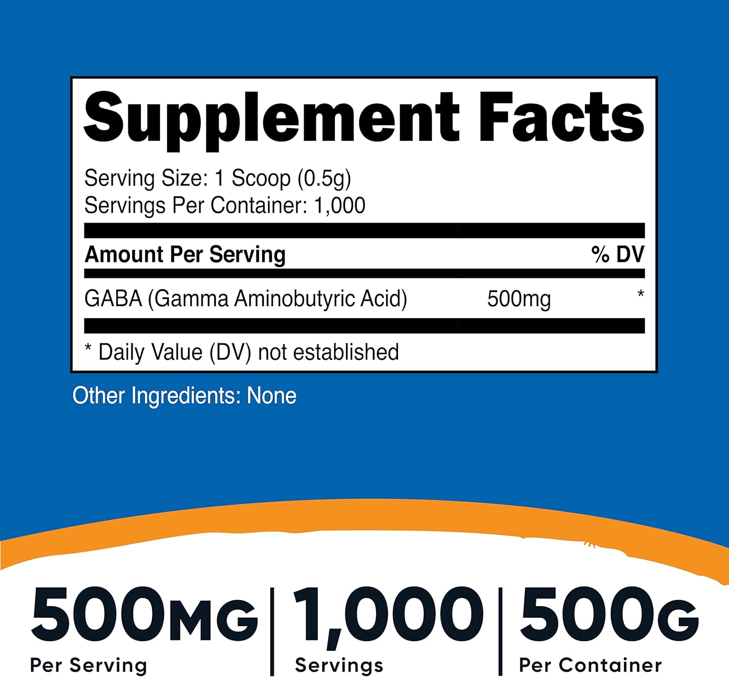 2 Pack of Nutricost Pure GABA Powder - 500 Grams (1.1 lbs)