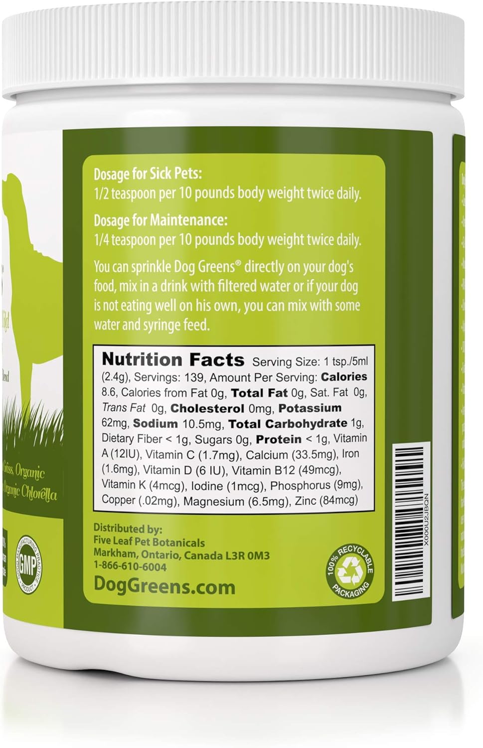 2 Pack of Organic Dog Multivitamin Supplement (12 oz) | Dog Greens Powder - Human Grade Superfoods for Balanced Diet - Adds Essential Vitamins & Minerals for Homemade, Kibble, Vegan, or Raw Food