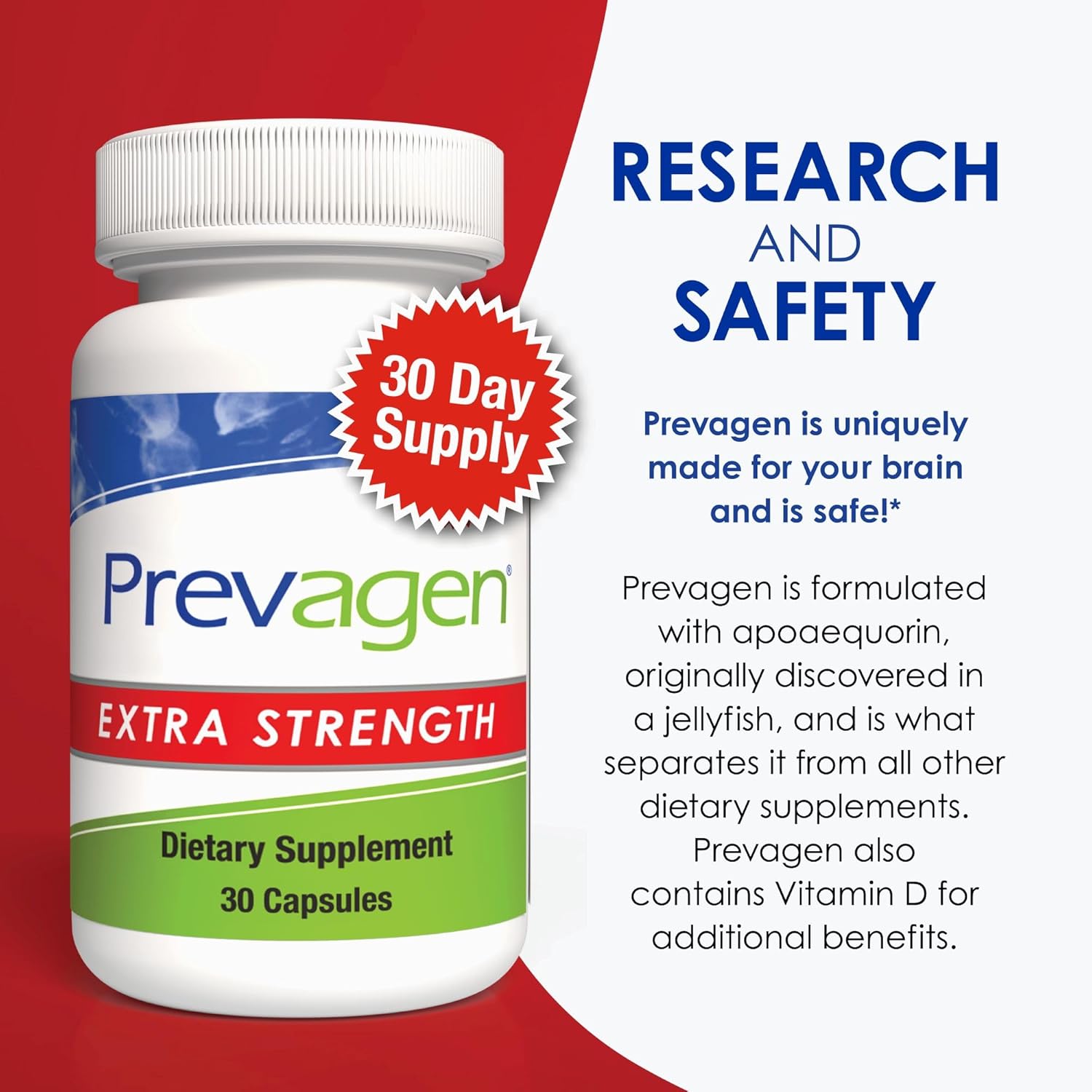 2-Pack of Prevagen Extra Strength 20mg Capsules with Apoaequorin & Vitamin D, Includes 7-Day Pill Minder