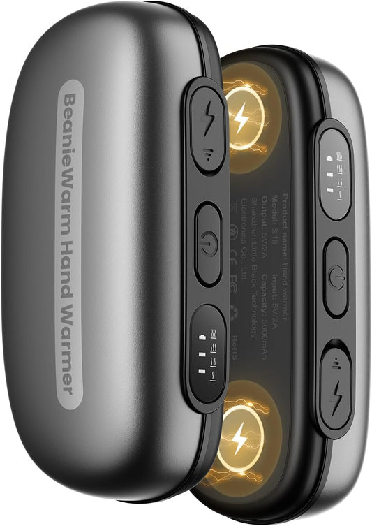 2 Pack of Rechargeable Hand Warmers with 10000mAh Battery - USB-C Heater Electric, Ideal for Outdoor Activities and Hunting Gear