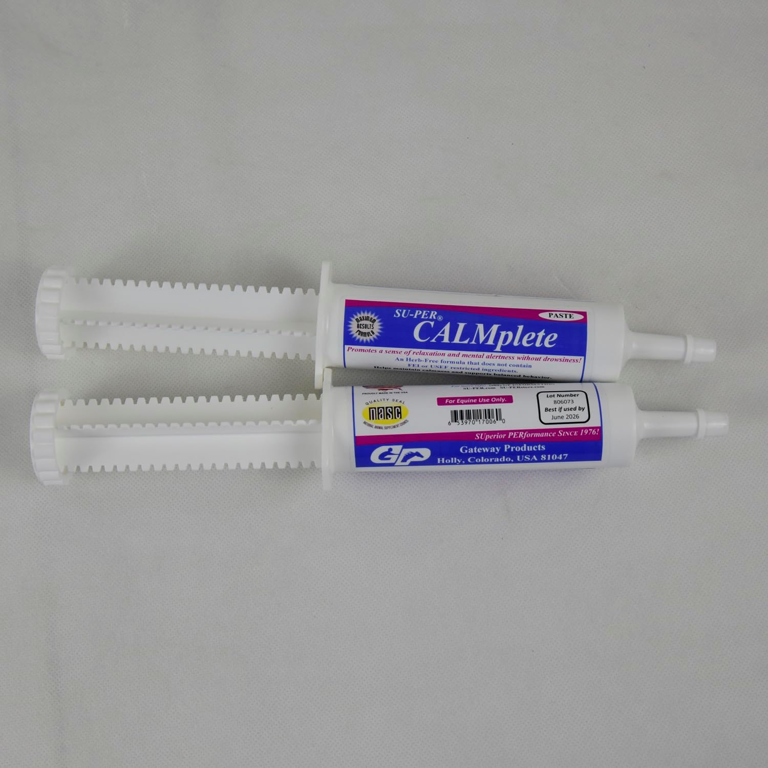 2 Pack of SU-PER CALMplete Calming Paste for Horses - 80CC Each - Promotes Calmness and Balanced Behavior