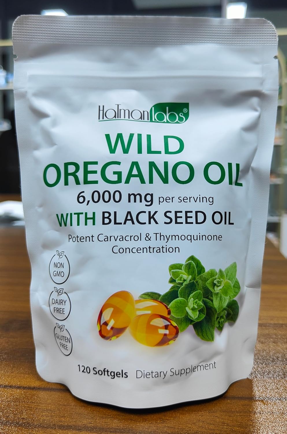 2 Pack Oil of Oregano Softgels with Black Seed Oil, High Carvacrol Content, 6000mg Total, Oregano Oil Supplement Capsules