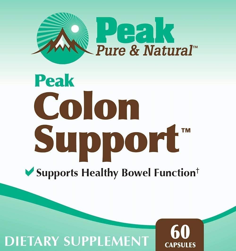 2 Pack Peak Pure & Natural Colon Support Supplement for Digestive Health - Cleanse and Detox with Inulin, Senna Leaf, Fiber, Prebiotics, and Probiotics - Gut Health Support Formula