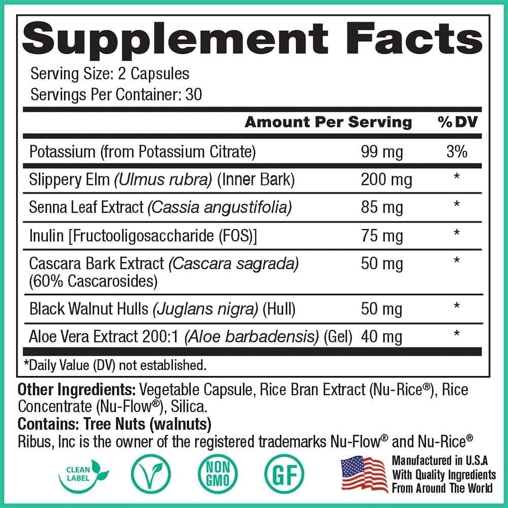 2 Pack Peak Pure & Natural Colon Support Supplement for Digestive Health - Cleanse and Detox with Inulin, Senna Leaf, Fiber, Prebiotics, and Probiotics - Gut Health Support Formula