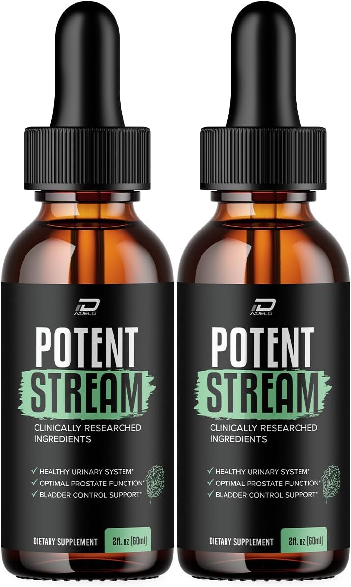 2 Pack Potent Stream Drops for Prostate & Bladder Health - Maximum Strength Supplement for Urinary Issues - New 2024 Formulation, 2 Month Supply