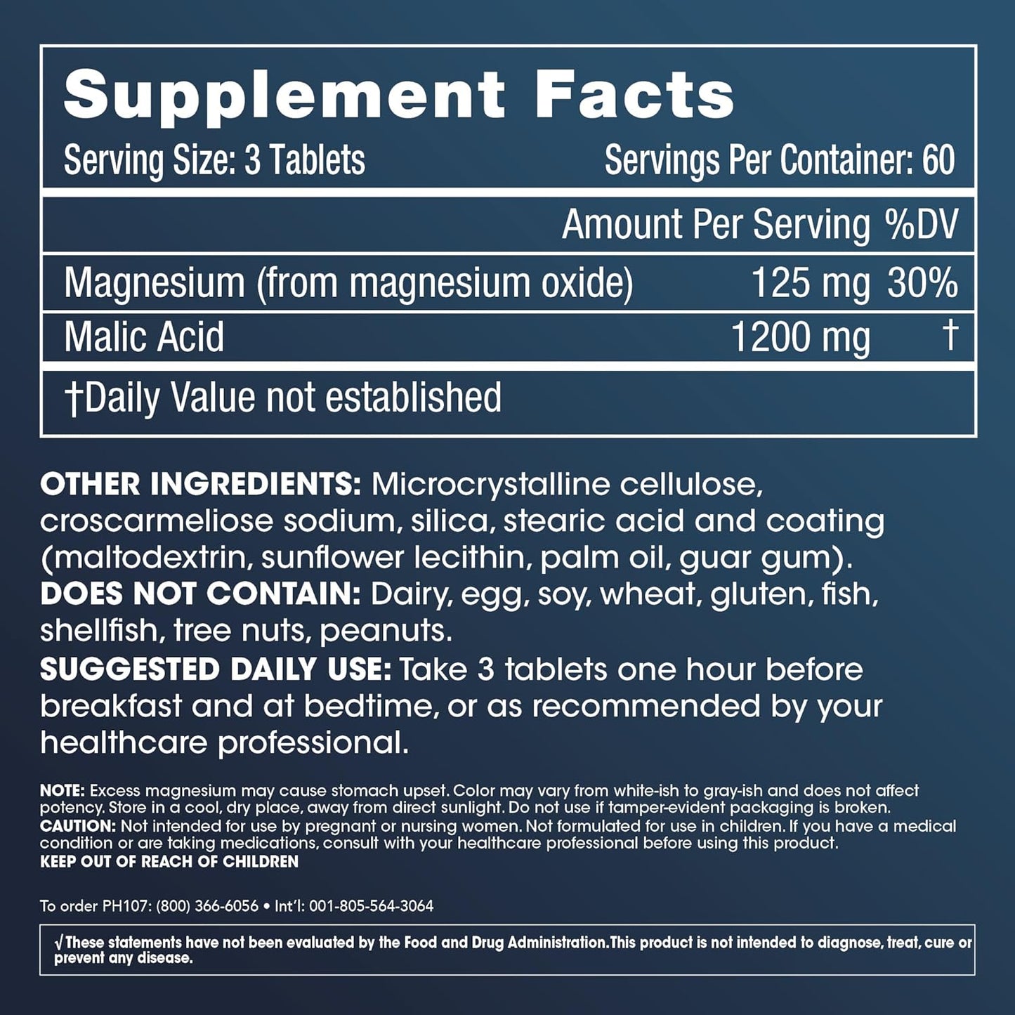 2-Pack ProHealth Malic Acid + Magnesium Tablets for Muscle Relaxation & Function - Supports ATP Production