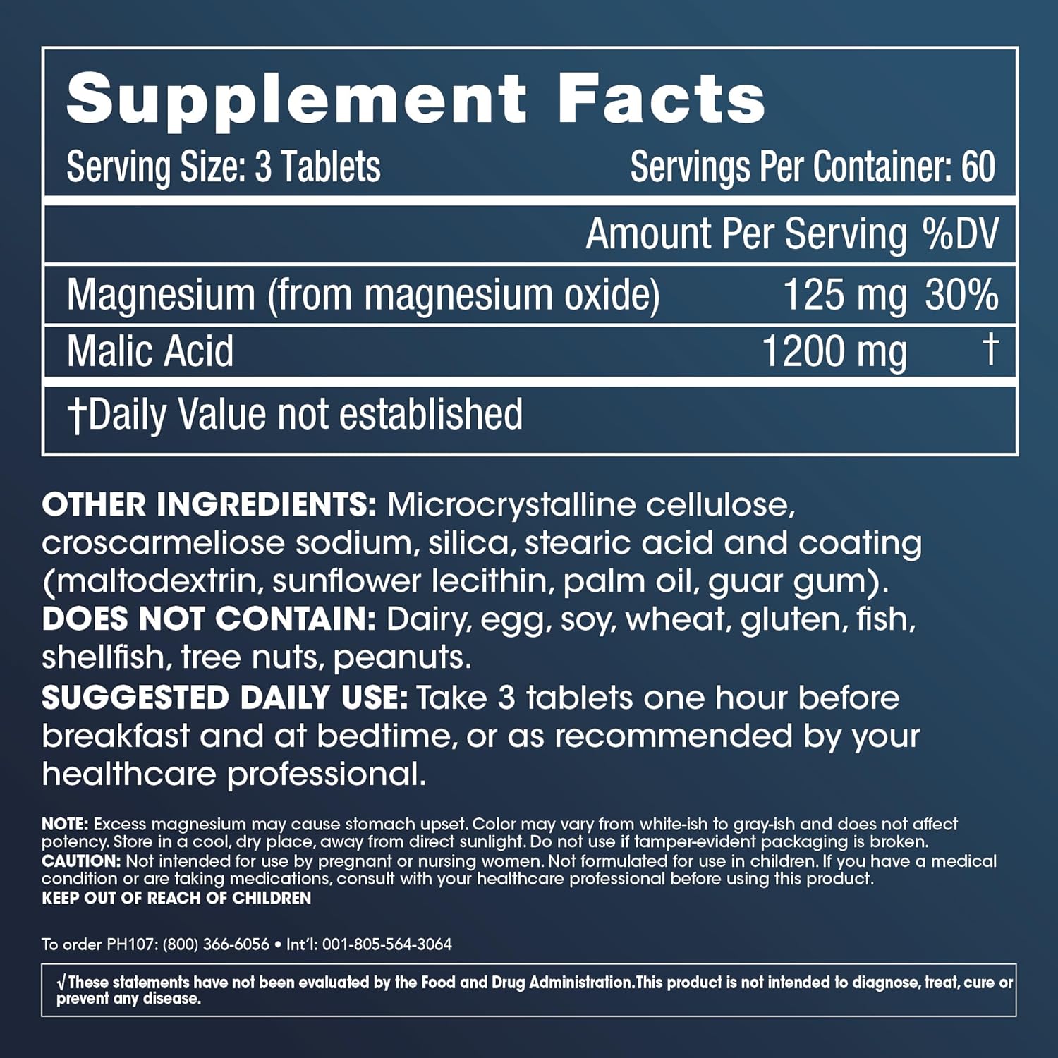 2-Pack ProHealth Malic Acid + Magnesium Tablets for Muscle Relaxation & Function - Supports ATP Production