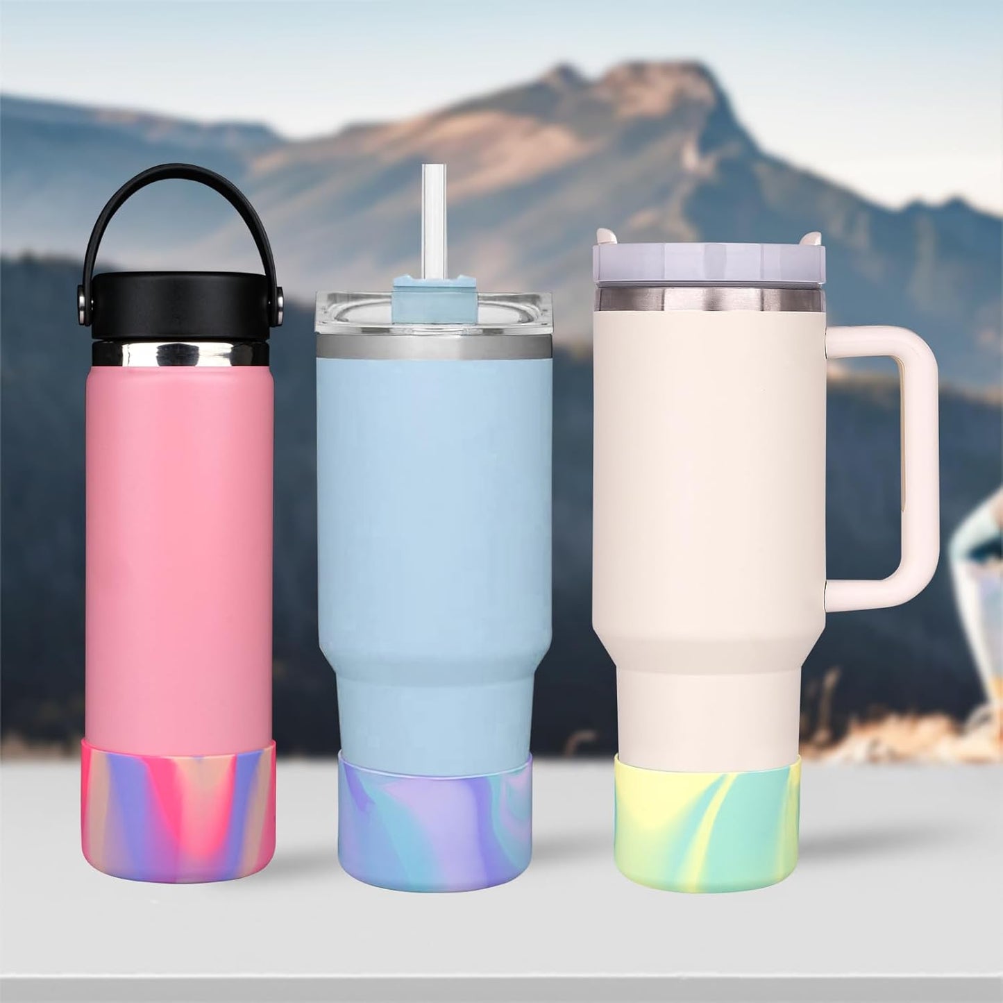 2-Pack Silicone Boot Base for Stanley Quencher Adventure & IceFlow Tumblers, Hydro Sport Bottles, Yeti & More
