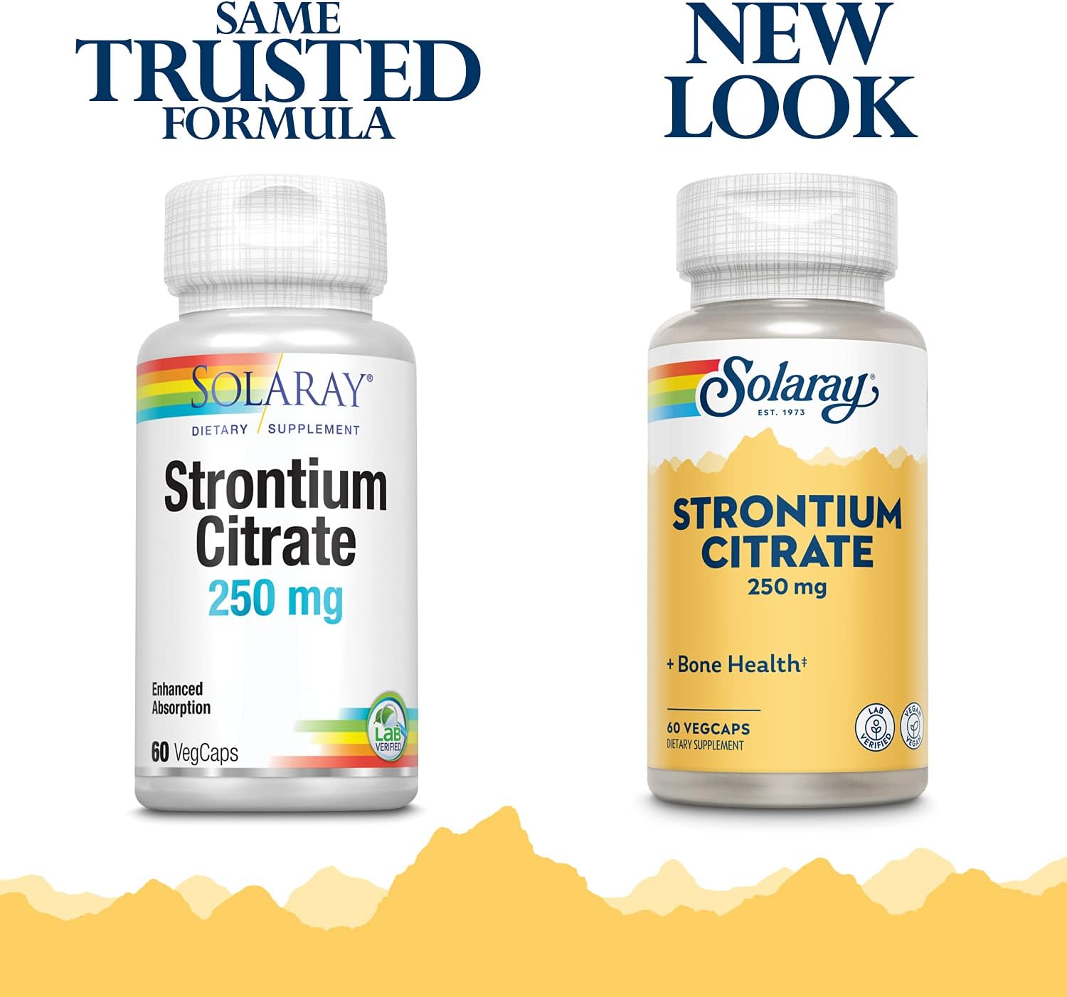 2 Pack Solaray Strontium Citrate 250mg VegCaps for Bone & Teeth Health, Easy Digestion & Absorption