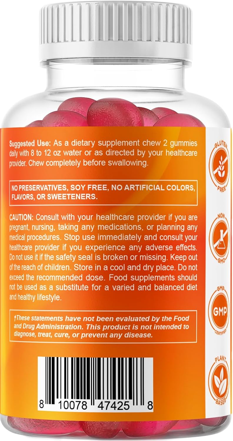 2-Pack Sugar-Free Pumpkin Seed Gummies with Saw Palmetto & Natural Raspberry Flavor - 60 Count