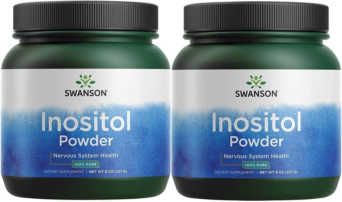 2 Pack Swanson 100% Pure Inositol Powder for Focus, Relaxation, Nerve & Cellular Support - Natural Supplement (8oz)
