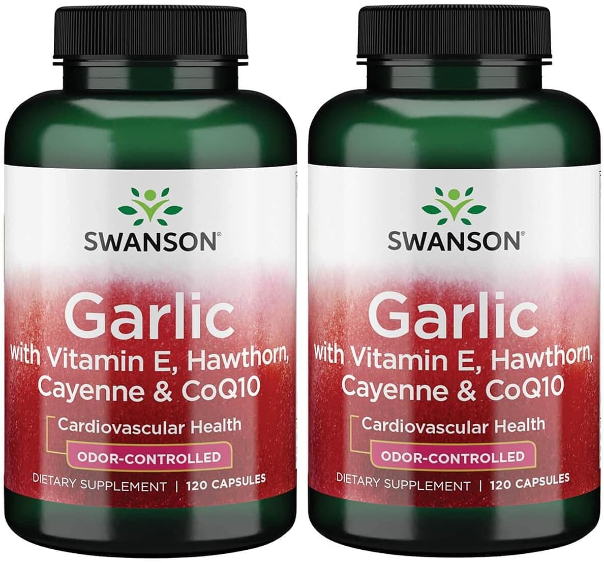 2-Pack Swanson Garlic with Vitamin E, Hawthorn Berry, and Cayenne Capsules - 120 Count