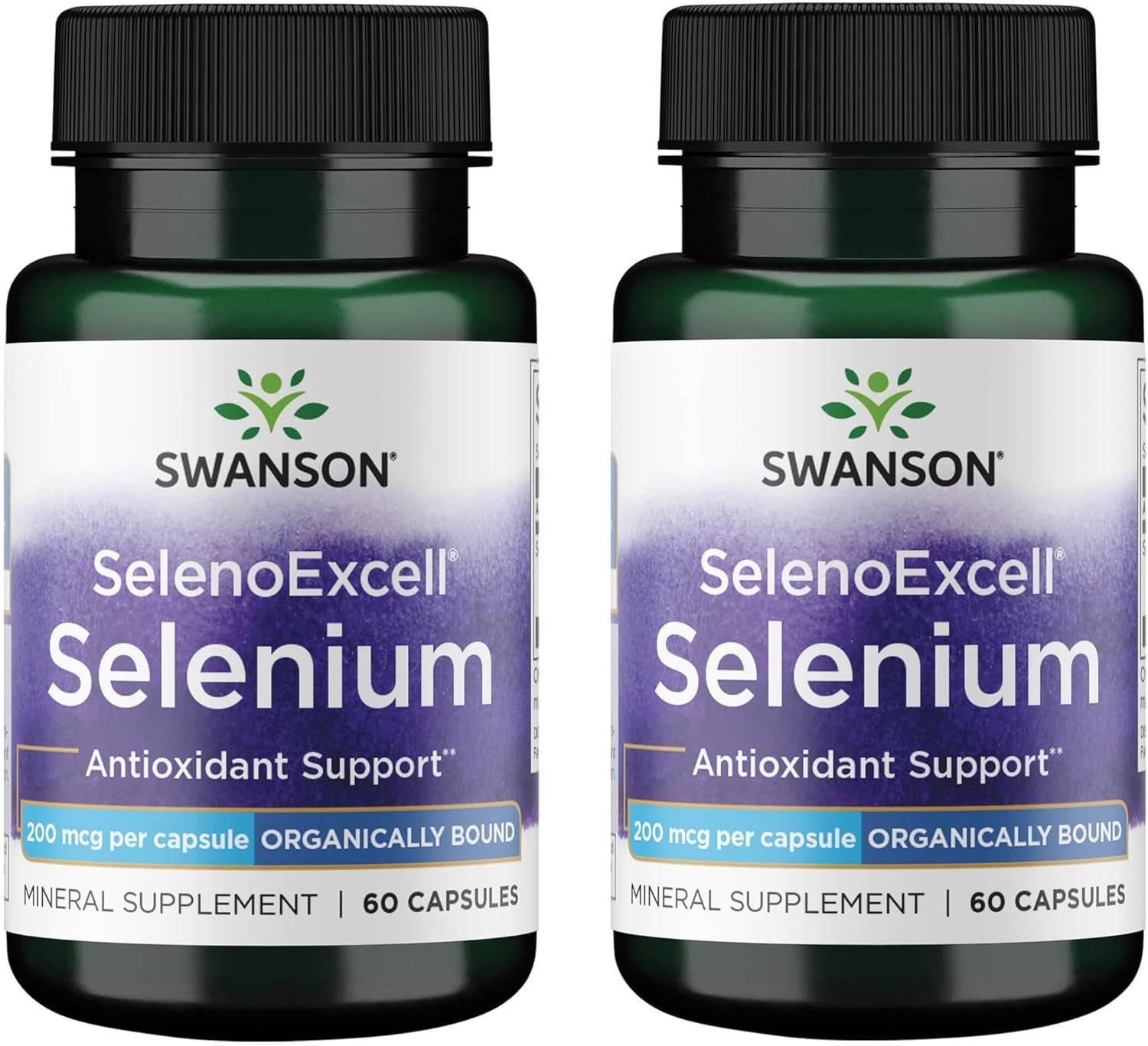 2 Pack Swanson Selenoexcell Selenium 200 mcg 60 Capsules - Antioxidant Supplement