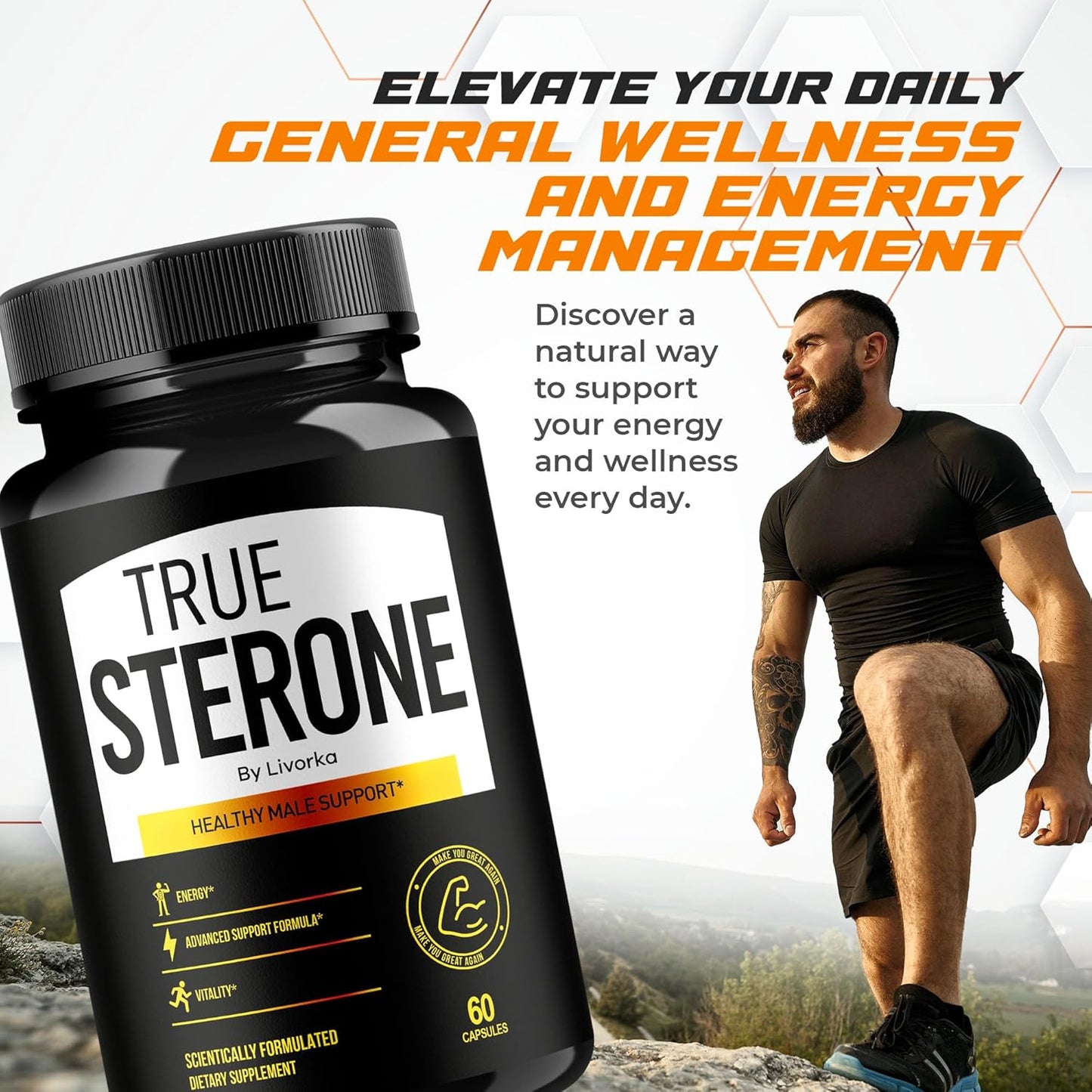2 Pack True Sterone Pills - Advanced Formula with 120 Capsules for 2 Months - TrueSterone Vitamin Capsules & Reviews