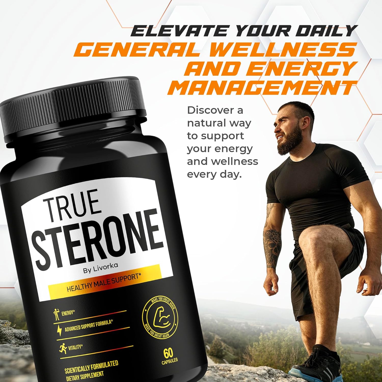 2 Pack True Sterone Pills - Advanced Formula with 120 Capsules for 2 Months - TrueSterone Vitamin Capsules & Reviews