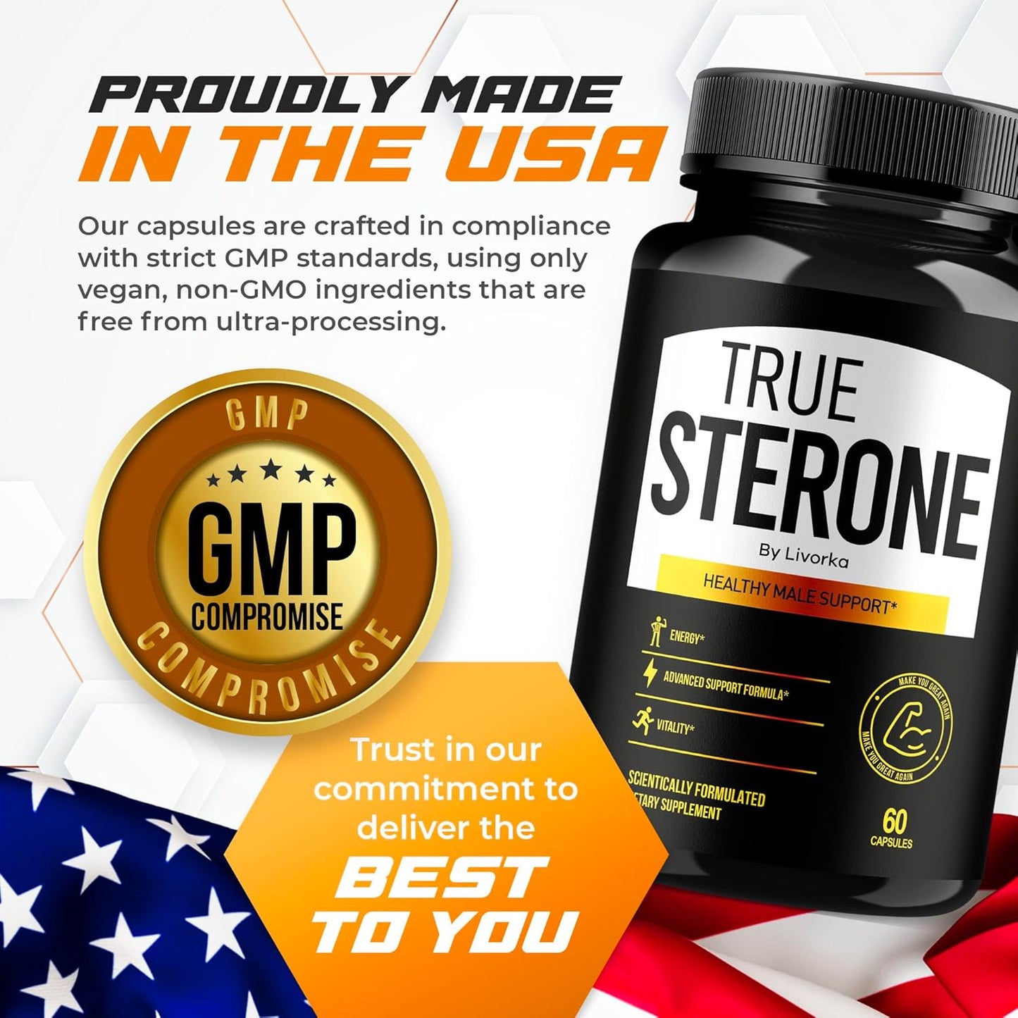 2 Pack True Sterone Pills - Advanced Formula with 120 Capsules for 2 Months - TrueSterone Vitamin Capsules & Reviews