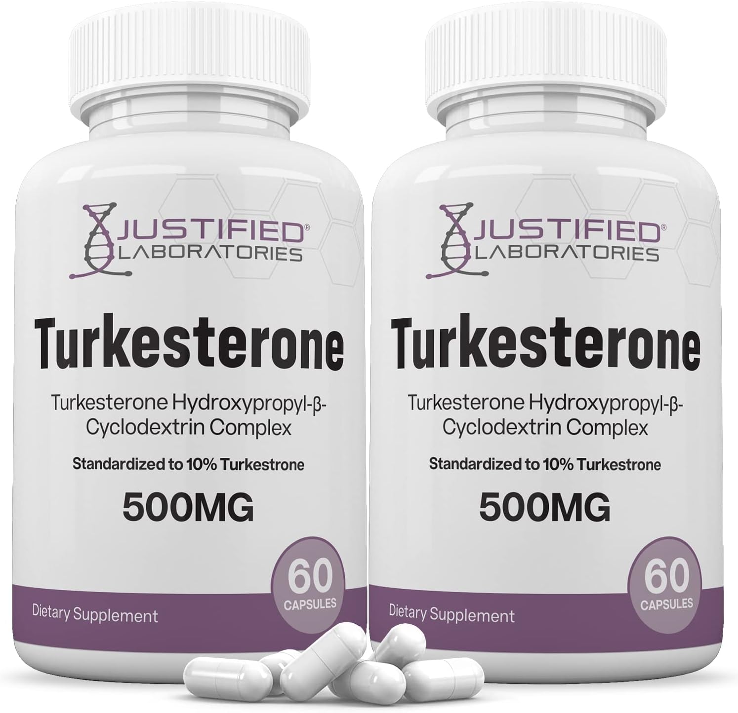 2 Pack Turkesterone 500mg 10% Standardized Capsules for Stamina, Endurance & Strength - 120 Count
