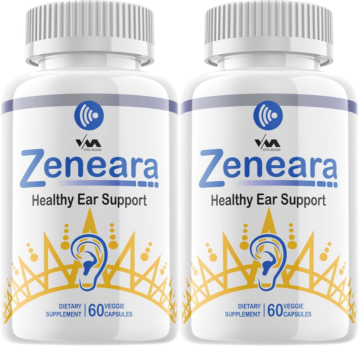 2 Pack Vitamoon Zeneara - Advanced Formula for Healthy Ear Support, Hearing Health, and Wellness - 120 Capsules