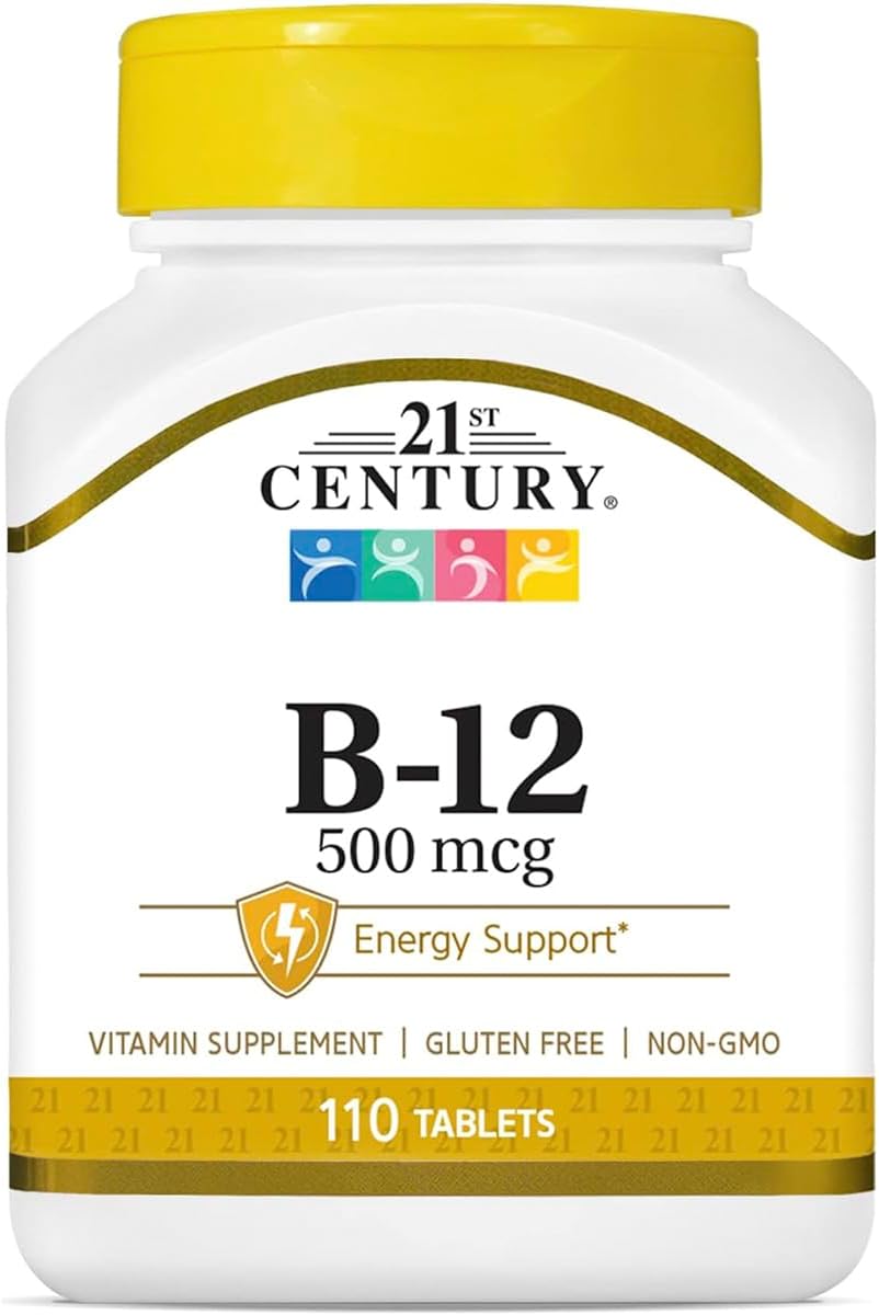 2 Packs of 21st Century B-12 500 mcg Tablets, 110-Count - Total of 220 Tablets