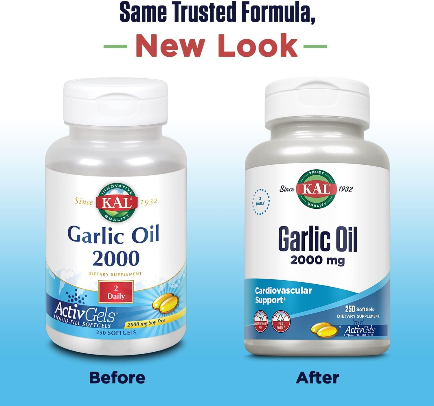 2 Packs of KAL Garlic Oil 2000 Softgels, 100 Count - Total 200 Softgels
