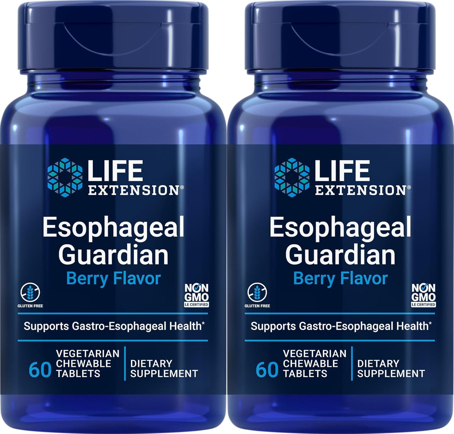 2 Packs of Life Extension Esophageal Guardian - 60 Vegetarian Chewable Tablets