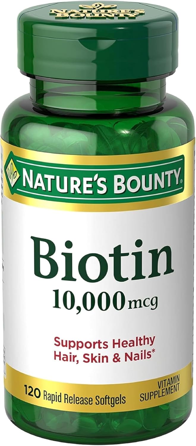 2 Packs of Nature's Bounty Biotin 10,000 mcg Rapid Release Softgels - 240 Softgels Total