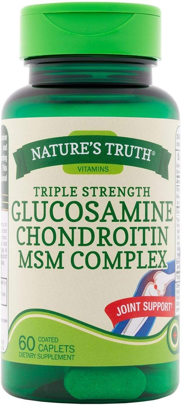 2 Packs of Nature's Truth Triple Strength Glucosamine Chondroitin MSM Complex - 60 Coated Caplets per Pack