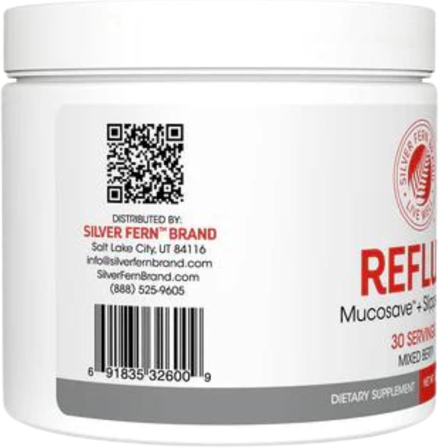 2 Tubs of Silver Fern Reflux Digestive Supplement - Peach Mango Flavor - 30 Servings per Tub - Mucosal Support for Acid Issues