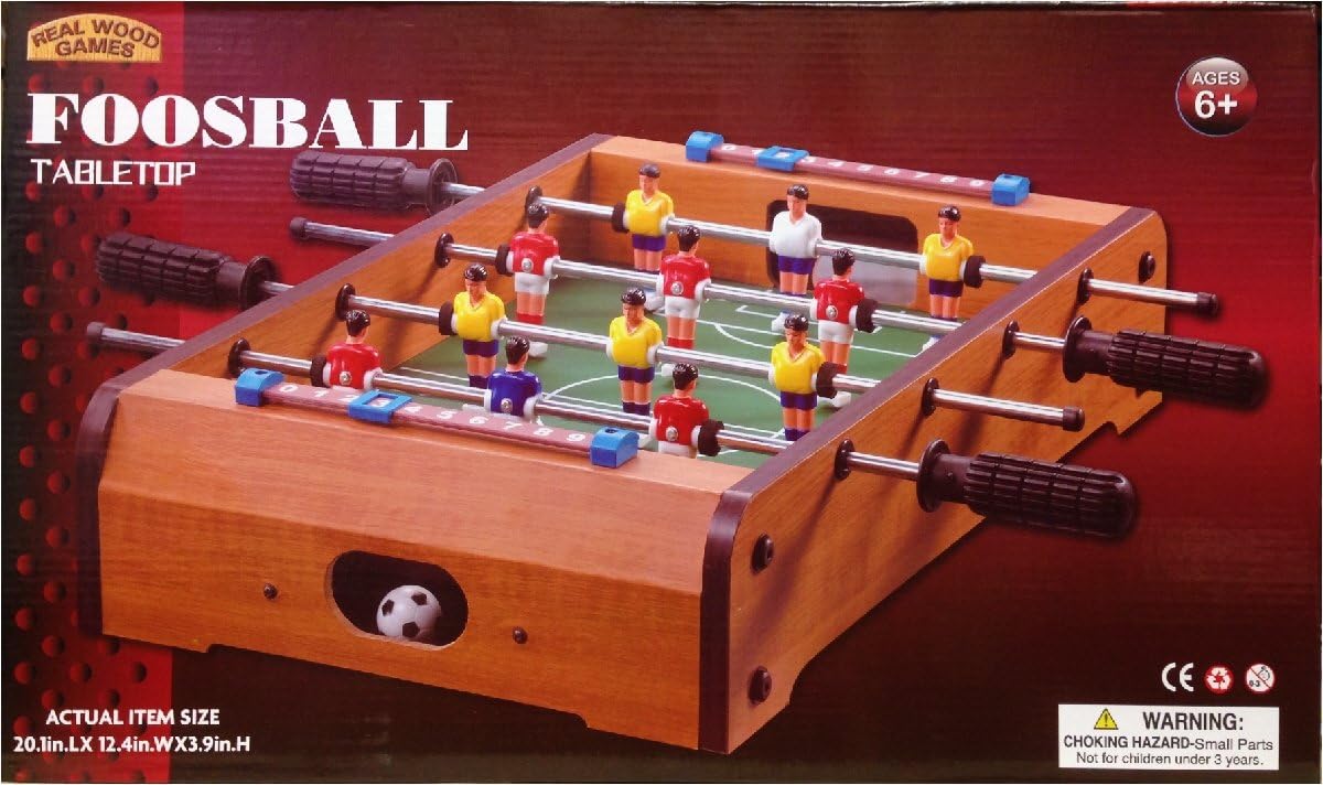 20" Classic Mini Table Top Wooden Foosball Game Set for Home Décor