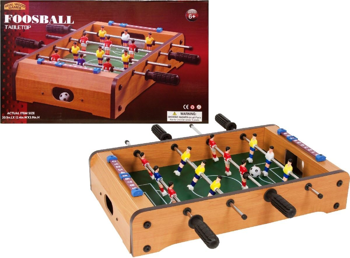 20" Classic Mini Table Top Wooden Foosball Game Set for Home Décor