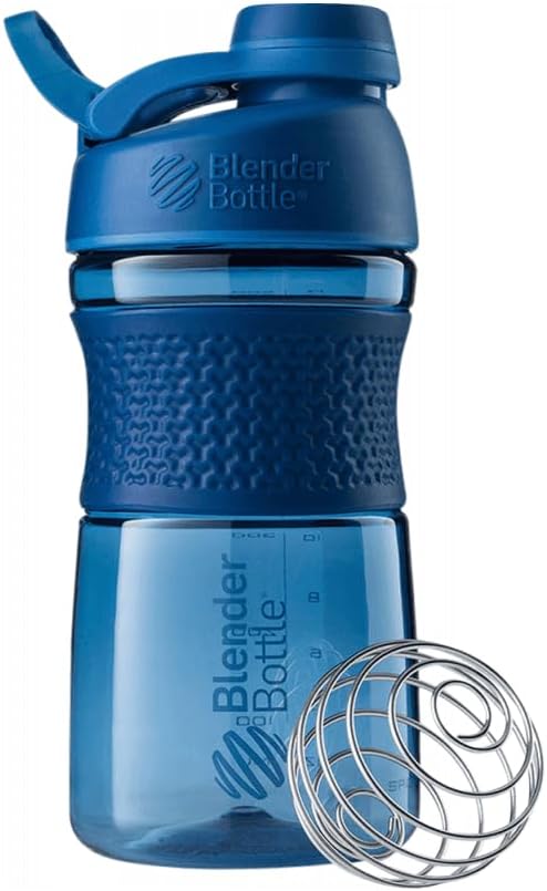 20-Ounce BlenderBottle SportMixer Shaker Bottle for Protein Shakes and Pre Workout - Navy Blue