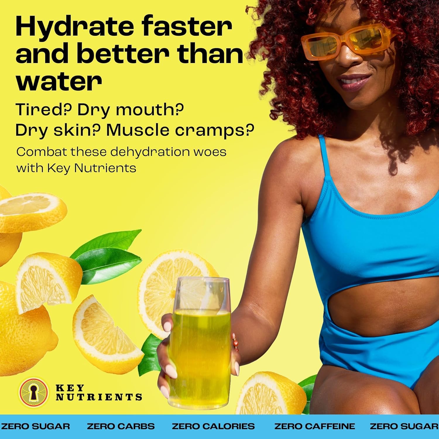 20 Pack Electrolyte Powder Packets in Refreshing Lemonade Flavor - Travel-Friendly Hydration Powder with Key Nutrients - Sugar-Free, Calorie-Free, Gluten-Free - Made in USA