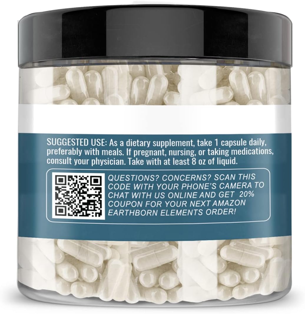 200 Capsules of Earthborn Elements Pure & Undiluted Vitamin C - No Additives