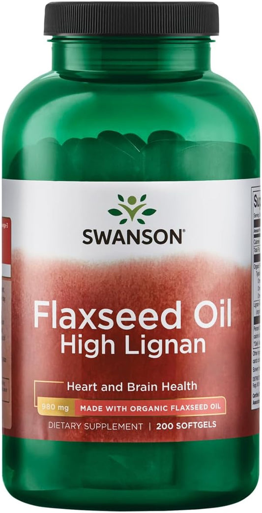 200 High Lignan Flaxseed Oil Softgels by Swanson OmegaTru