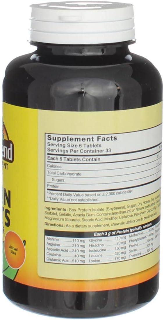 200 Nature's Blend Honey Flavored Protein Tablets - Natural Supplement for Daily Use