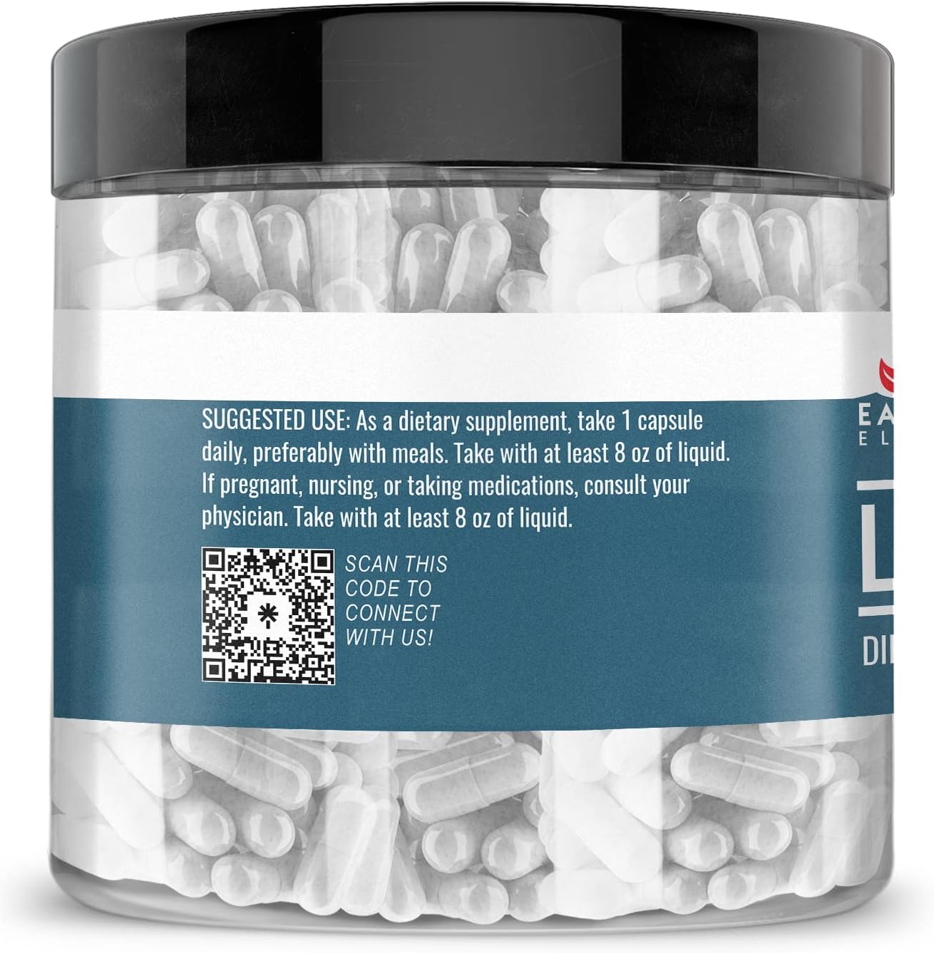 200 Pure & Undiluted L-Theanine Capsules by Earthborn Elements, Additive-Free
