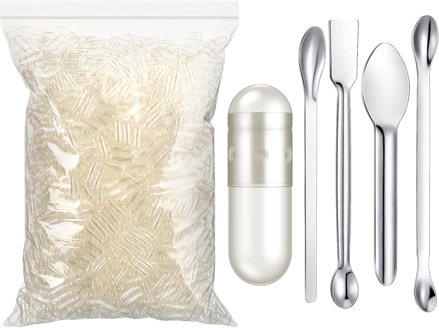 2000 Count Clear Empty Capsules with Filling Kit for DIY Supplement Making