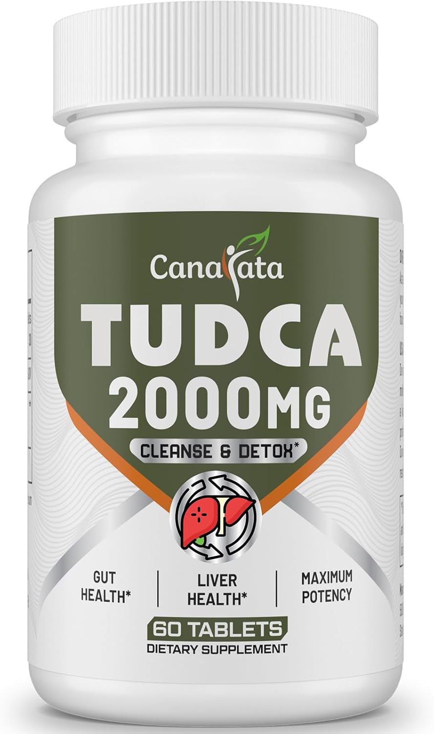 2000mg Canarata TUDCA Liver Support Supplements - Detox & Cleanse Formula for Liver and Gallbladder - Easy to Swallow Tablets - 30 Day Supply
