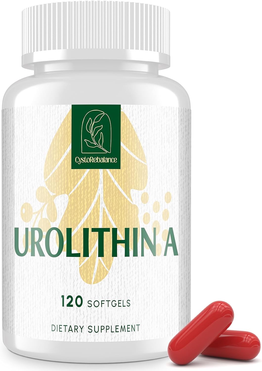 2000MG CystoRebalance Urolithin A Supplement - Antioxidant & Mitochondrial Support - 120 Softgels, 2 Month Supply
