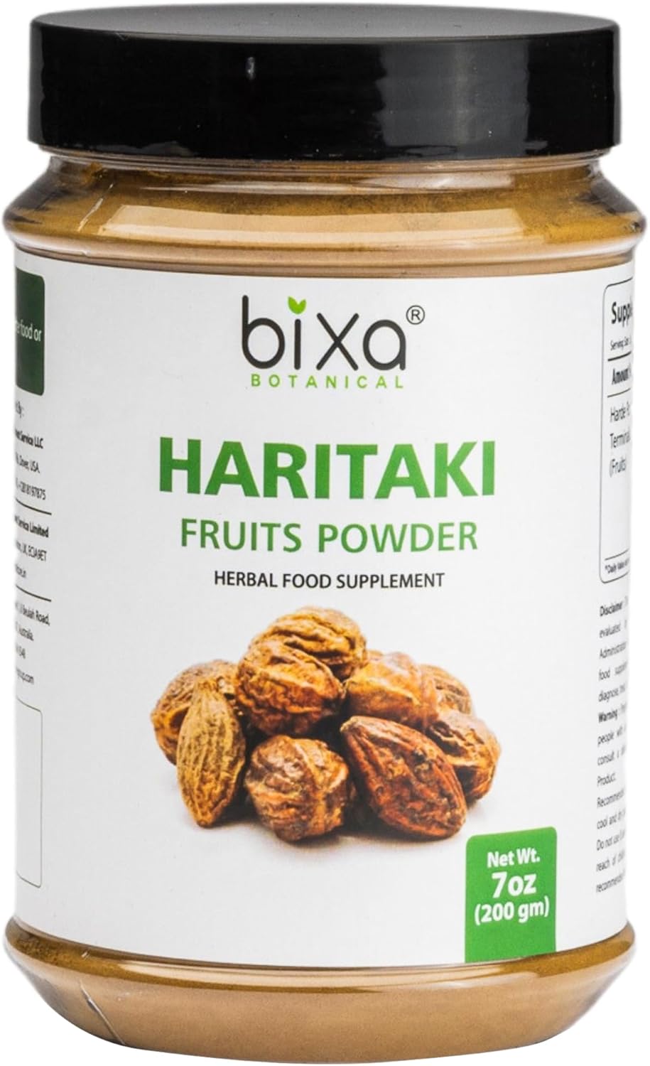 200g Bixa BOTANICAL Haritaki Powder | Terminalia Chebula Supplement | Natural Bowel Cleanse | Ayurvedic Herbal, Gluten-Free, Non-GMO, Vegan