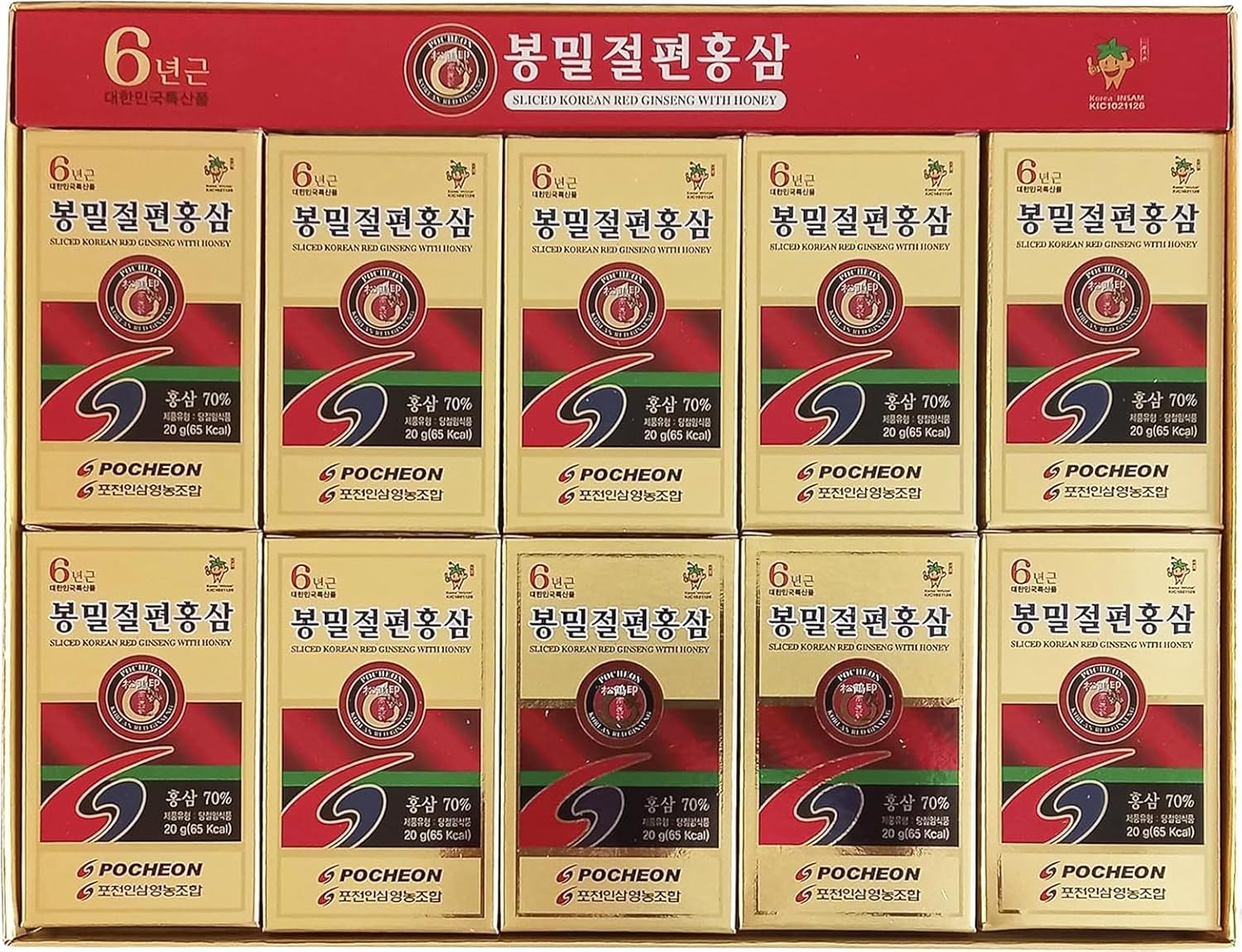 200g Pocheon Korean Red Ginseng Sliced Roots with Honey - 6 Years Grown, High Saponin, Immune Support