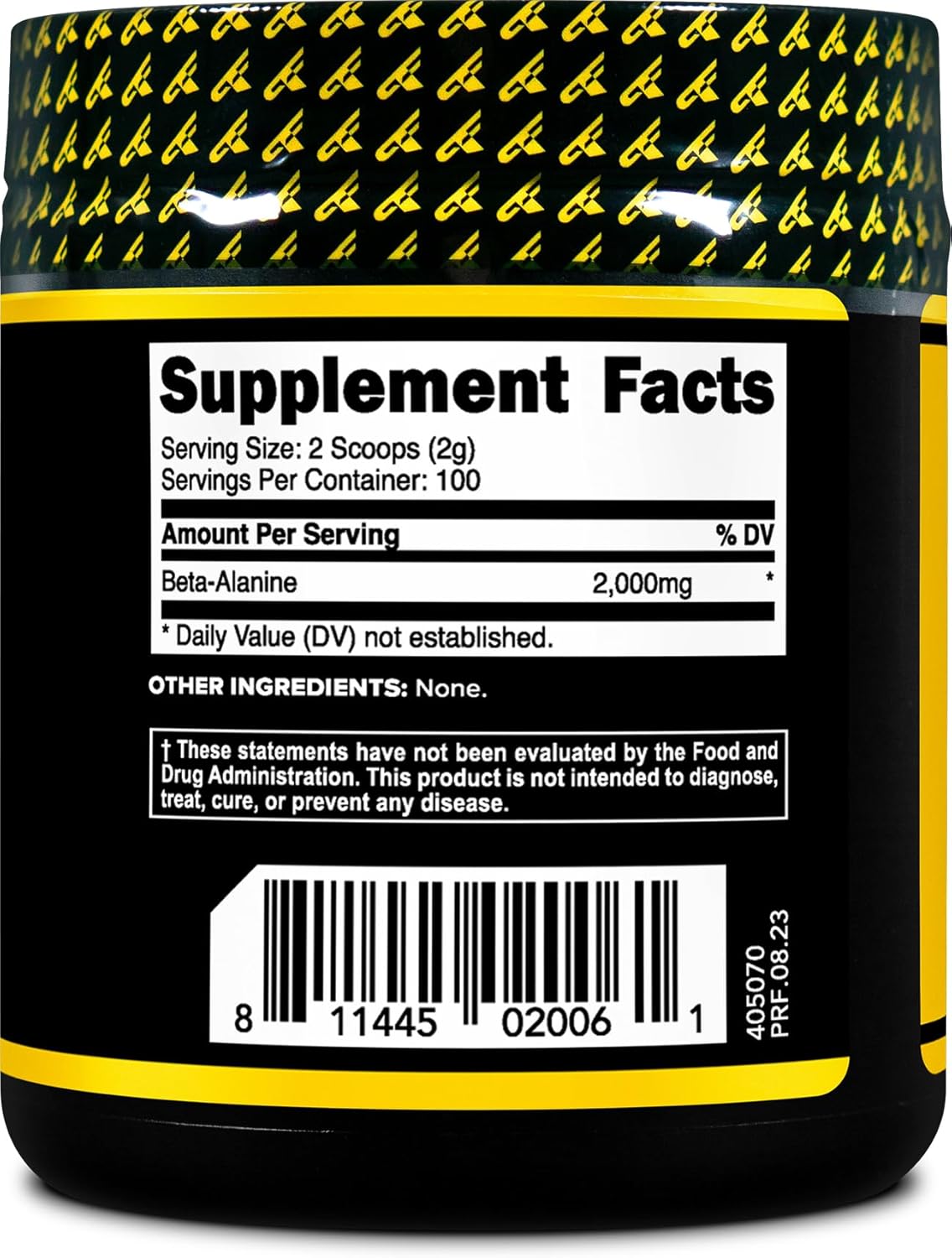 200g Primaforce Beta Alanine Powder - Unflavored, Gluten Free, Non-GMO Supplement for Lean Muscle Gain and Recovery in Men and Women
