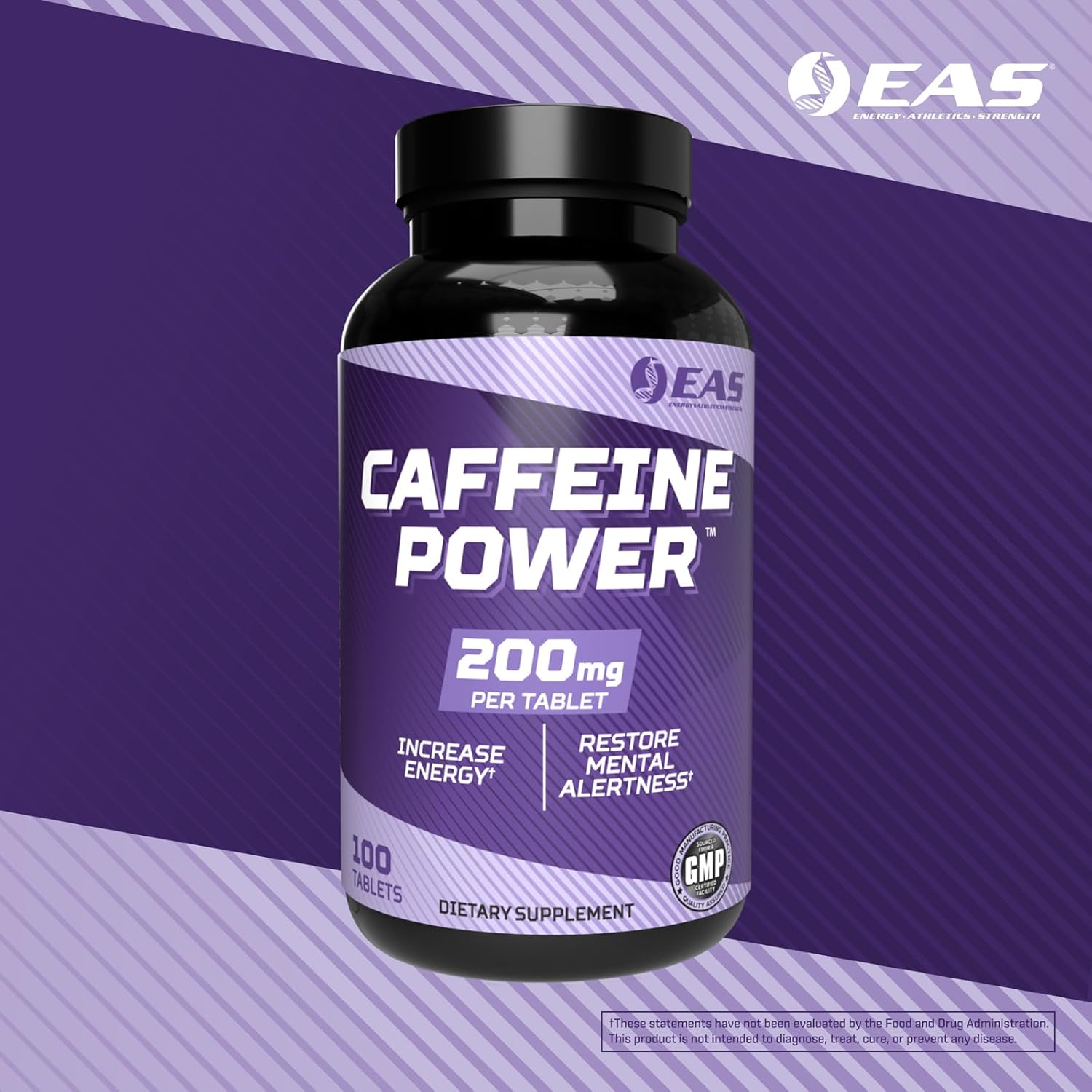 200mg Caffeine Pills Supplement for Energy and Mental Alertness - Gluten Free, Non GMO, Vegetarian - 100 Tablets