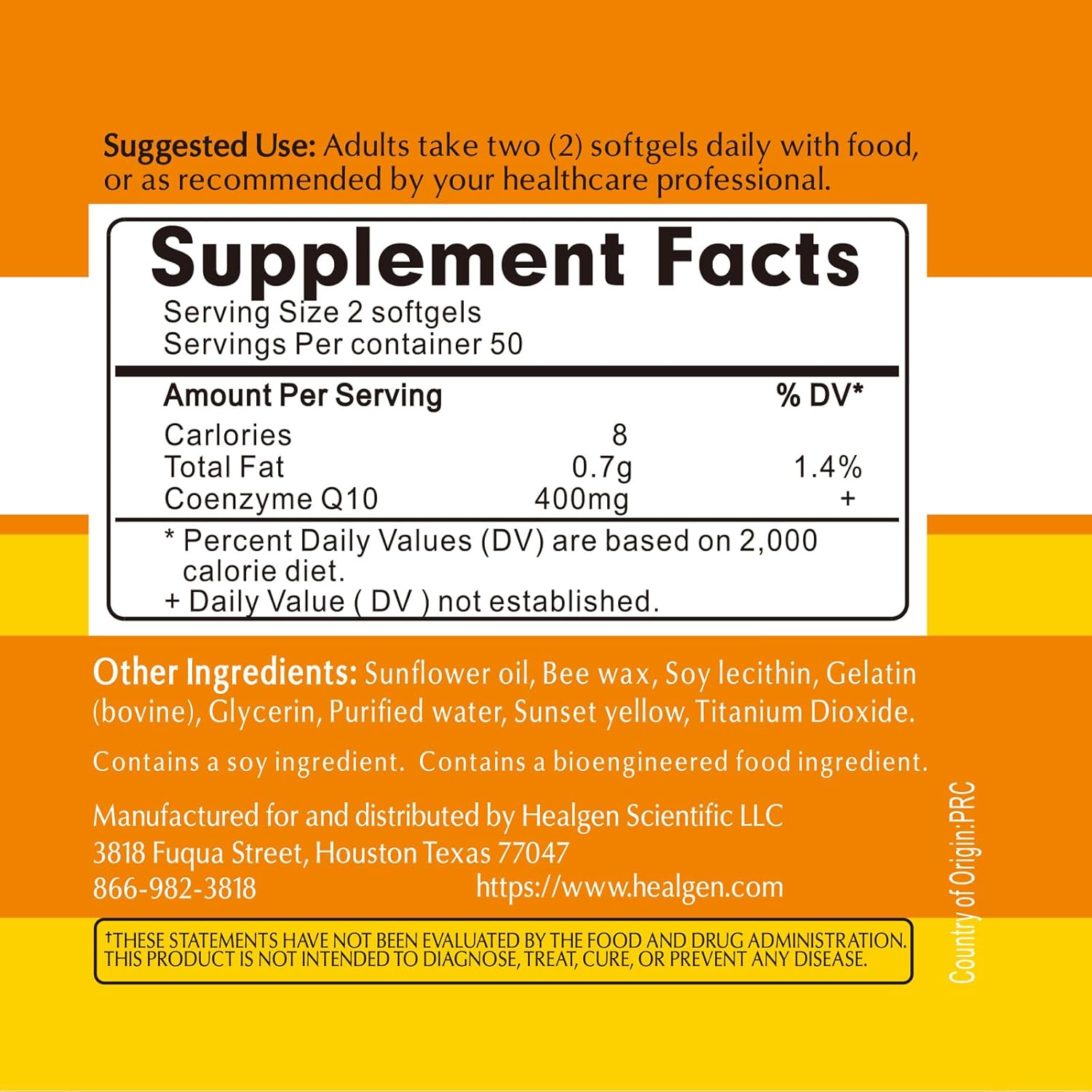 200mg CoQ10 Softgels for Energy & Antioxidant Support - 100 Count - 50 Days Supply for Women & Men by Healstone