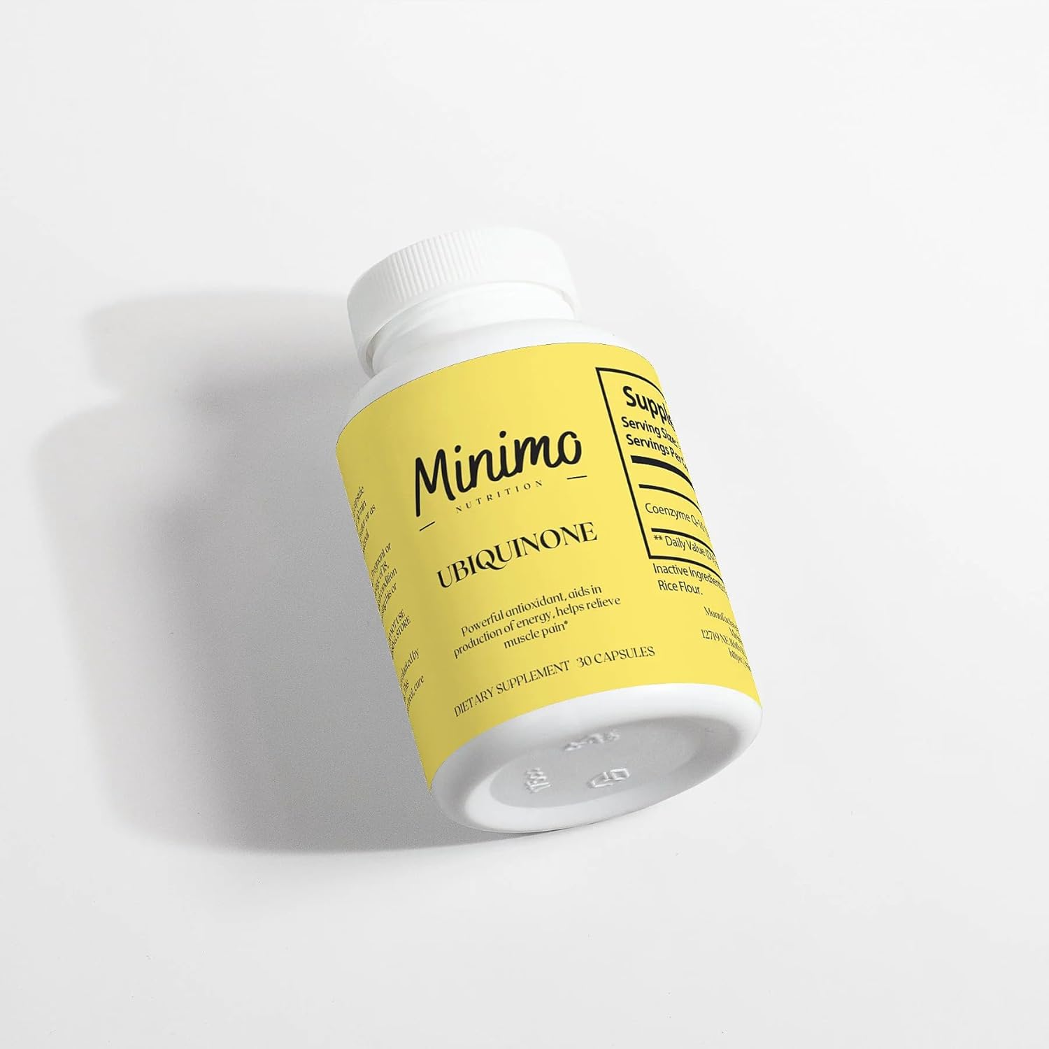 200mg CoQ10 Ubiquinone Capsules for Heart & Brain Health - Vegan & Gluten Free Formula, 30 Count